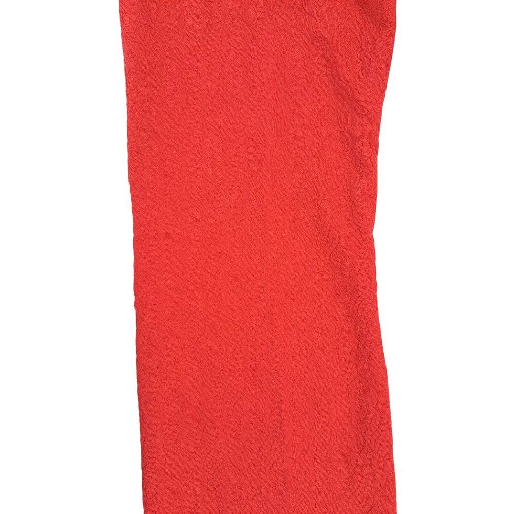 Vintage Handmade Polyester Pants Textured Stitched Crease Disco Red Women Size 4 - Picture 3 of 8